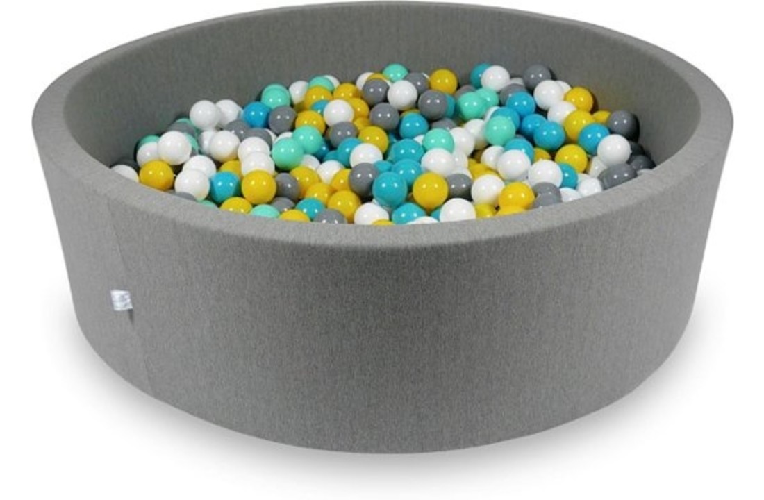 Ballenbak XXL - 700 ballen - 130 x 40 cm - ballenbad - rond donker grijs