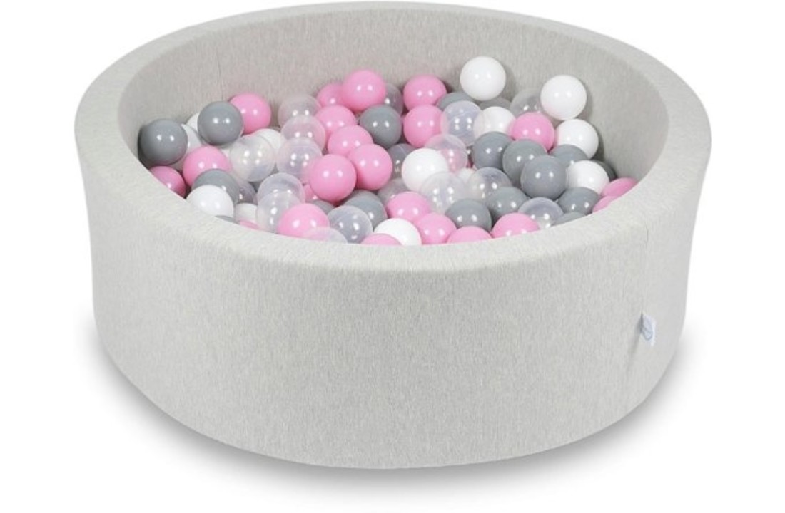Ballenbak - 200 ballen - 90 x 30 cm - ballenbad - rond grijs