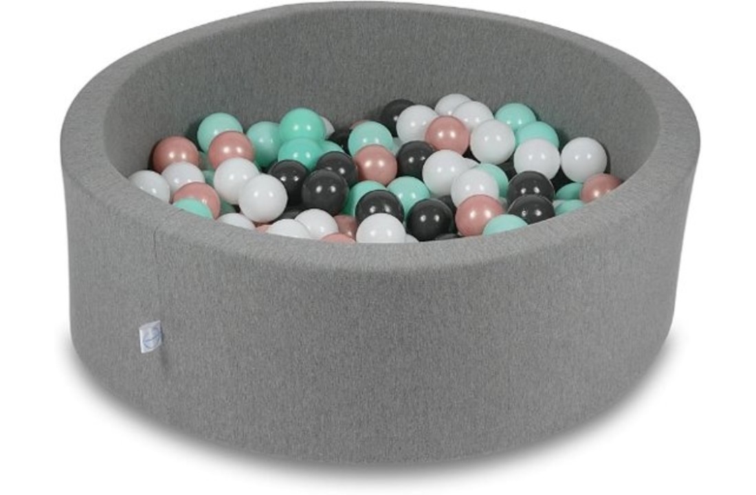 Ballenbak - 200 ballen - 90 x 30 cm - ballenbad - rond donker grijs