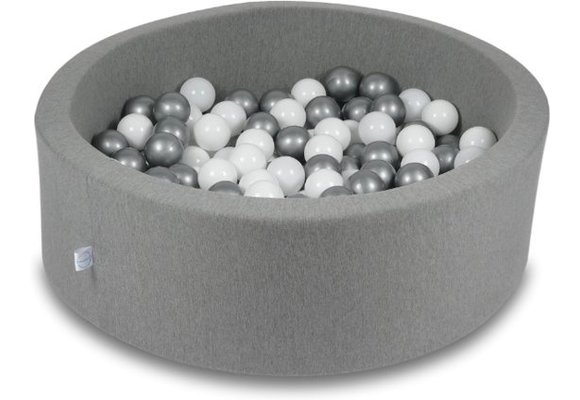 Ballenbak - 200 ballen - 90 x 30 cm - ballenbad - rond donker grijs