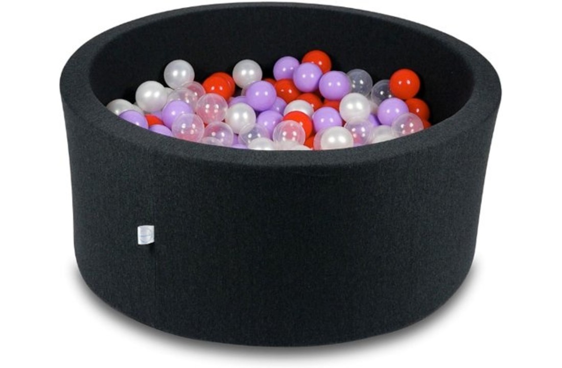 Ballenbak - 300 ballen - 90 x 40 cm - ballenbad - rond zwart