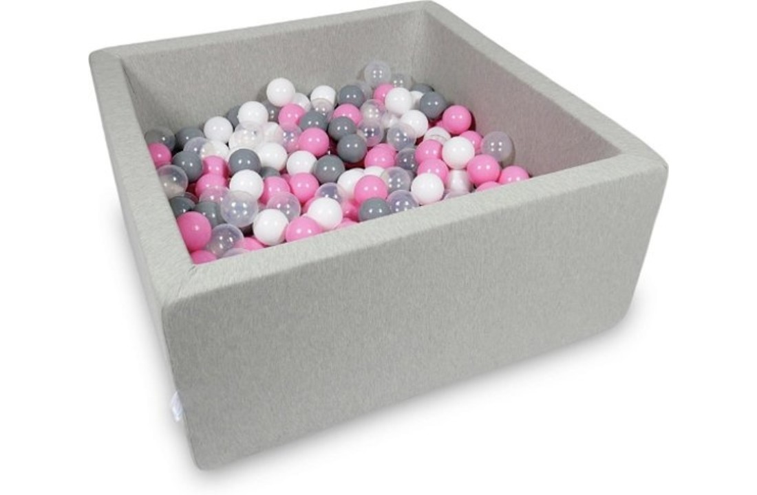 Ballenbak - 400 ballen - 90 x 90 x 40 cm - ballenbad - vierkant grijs