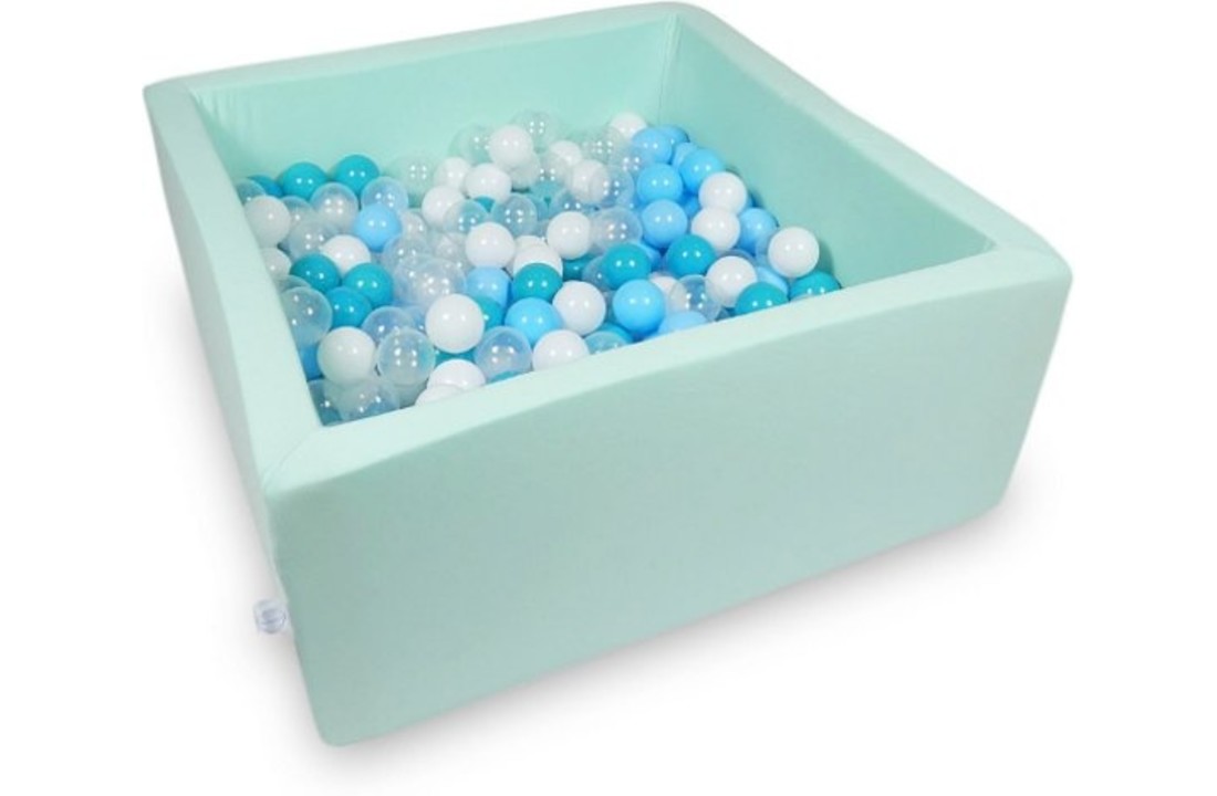 Ballenbak - 400 ballen - 90 x 90 x 40 cm - ballenbad - vierkant mint groen