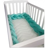 Bedbumper bedomrander - 280 cm lang - Gevlochten - Groen