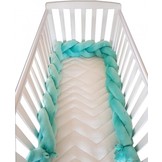 Bedbumper bedomrander - 280 cm lang - Gevlochten - Groen