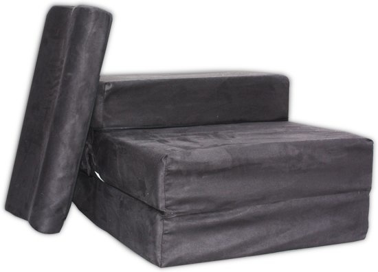 Zwarte Logeermatras - camping matras - reismatras - opvouwbaar matras - 70 x 200 x 15 met kussen