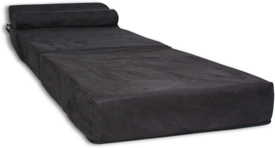 Zwarte Logeermatras - camping matras - reismatras - opvouwbaar matras - 70 x 200 x 15 met kussen