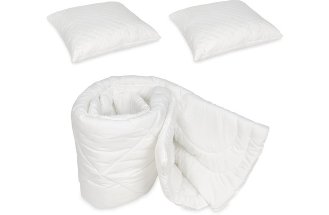 Bedset dekbed All-season deken 180x200 + 2 kussens 50x60 gesiliconiseerde vezels
