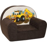 Luxe kinderstoel - kinderfauteuil - sofa - 60 x 45 - bruin - graafmachine