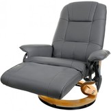 Fauteuil met massage, verwarming en voetensteun - grijs kunstleer