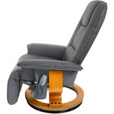 Fauteuil met massage, verwarming en voetensteun - grijs kunstleer