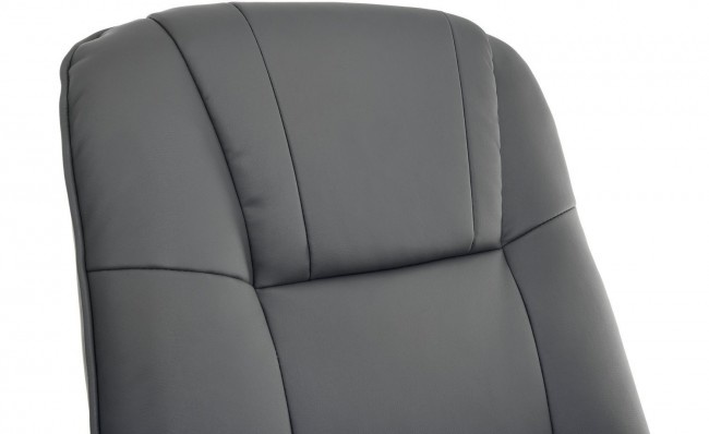 Fauteuil met massage, verwarming en voetensteun - grijs kunstleer