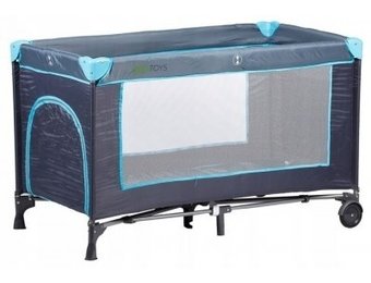 Reisbedje met klamboe zijkanten - opvouwbaar - blauw