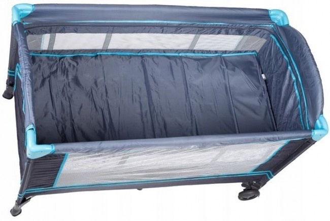 Reisbedje met klamboe zijkanten - opvouwbaar - blauw