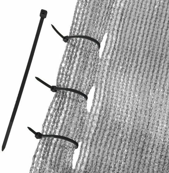 Zichtbreeknet - schaduwnet rol - 90 procent - 1.5 x 50 m - schermgaas zon - privacynet - grijs - incl. montageset - tuin