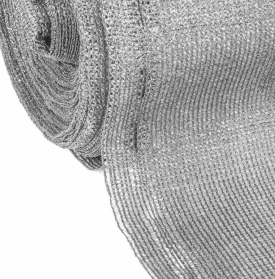 Zichtbreeknet - schaduwnet rol - 90 procent - 1.5 x 50 m - schermgaas zon - privacynet - grijs - incl. montageset - tuin