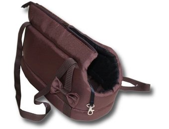Hondendraagtas - kleine honden - honden transporttas - bruin - 36x19x23 cm - stijlvol - schoudertas