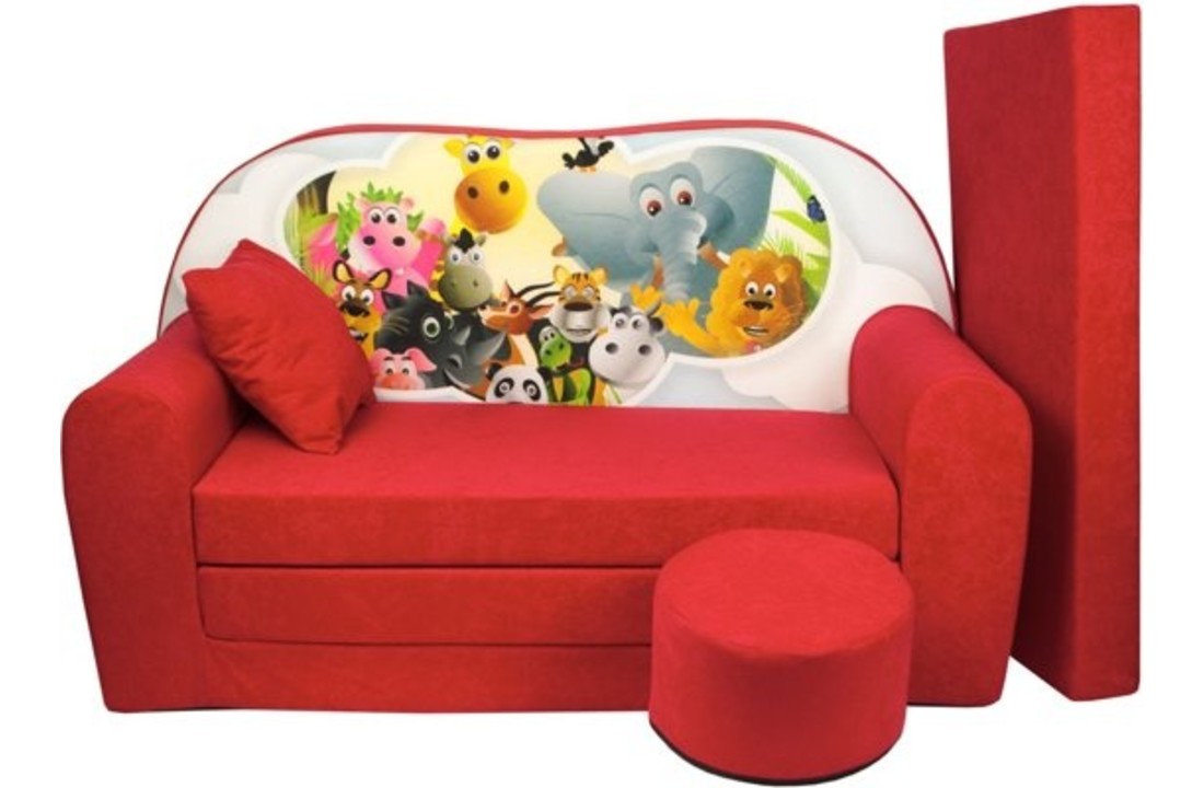 tieners Promotie nadering Kinder slaapbank set logeermatras sofa 170 x 100 x 8 slaapbank rood  Madagaskar - Vikingchoice.nl