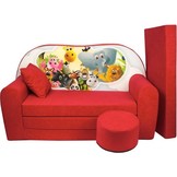 Kinder slaapbank set - logeermatras - sofa - 170 x 100 x 8 - slaapbank - rood - Madagaskar