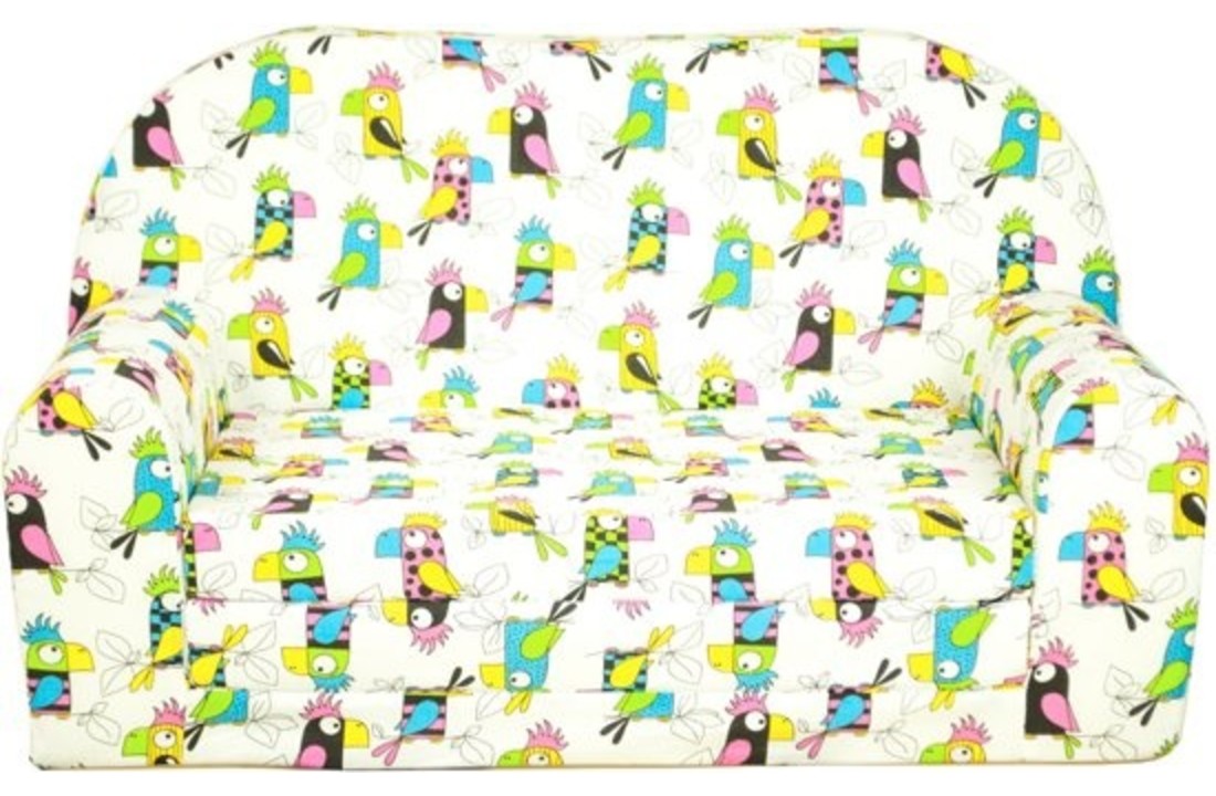 Kinder Slaapbank en logeerbed in één - 85cm x 60cm - Beige vogels