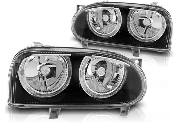 Koplampen dual halo rims VW GOLF 3 09 91-08 97 ANGEL EYES ZWART