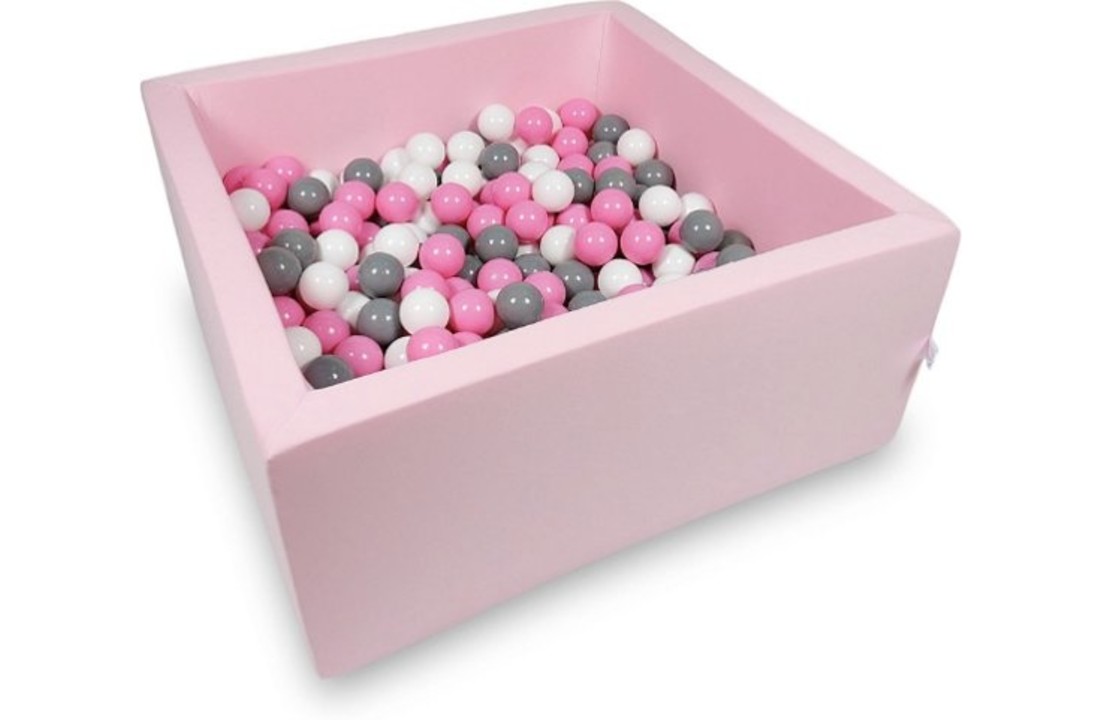 Ballenbak - 400 ballen - 90 x 90 x 40 cm - ballenbad - vierkant roze