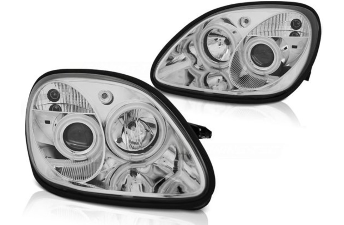 Koplampen dual halo rims geschikt voor MERCEDES R170 SLK 04 96-04 ANGEL EYES CHROOM