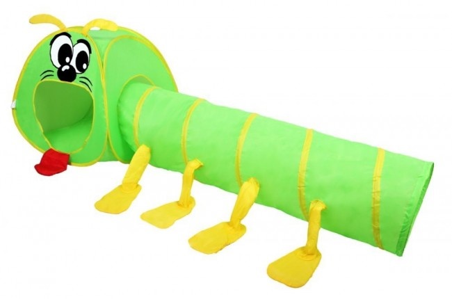 Speeltent met duizendpoot tunnel - voor kinderen - groen