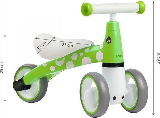 Kinder loopfiets - driewieler - groen & wit