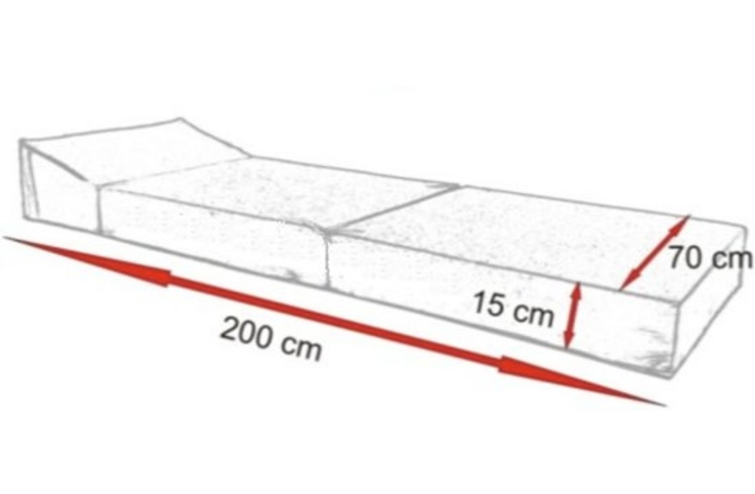 Luxe logeermatras - UK - camping matras - reismatras - opvouwbaar matras - 200 x 70 x 15 - met kussens