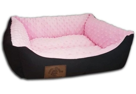 Hondenmand - S - kleine hond - 50 x 40 cm - roze minky dot - hondenbed