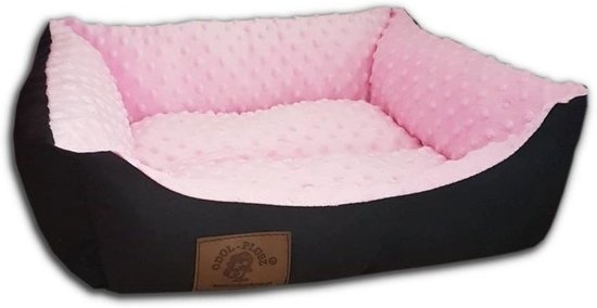 Hondenmand - S - kleine hond - 50 x 40 cm - roze minky dot - hondenbed