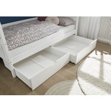 Huisbed kinderbed 90x200 cm grenenhout wit met 2 opberglades