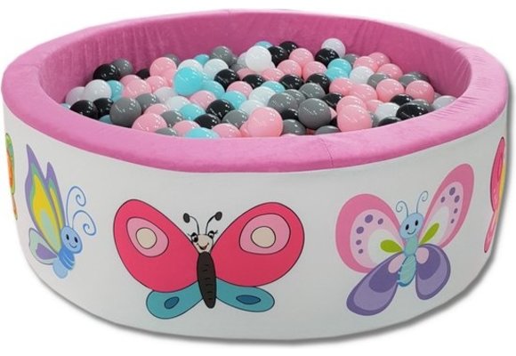 Ballenbak - 200 ballen - 90 x 30 cm - ballenbad - Vlinderpatroon