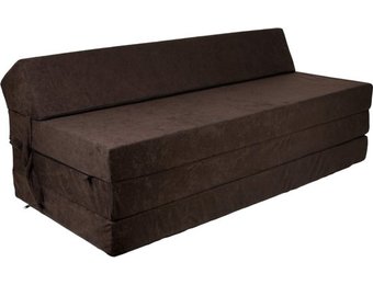 Opvouwbaar matras met hoofdkussen - Wasbare hoes - 200cm x 120cm x 10cm - Bruin