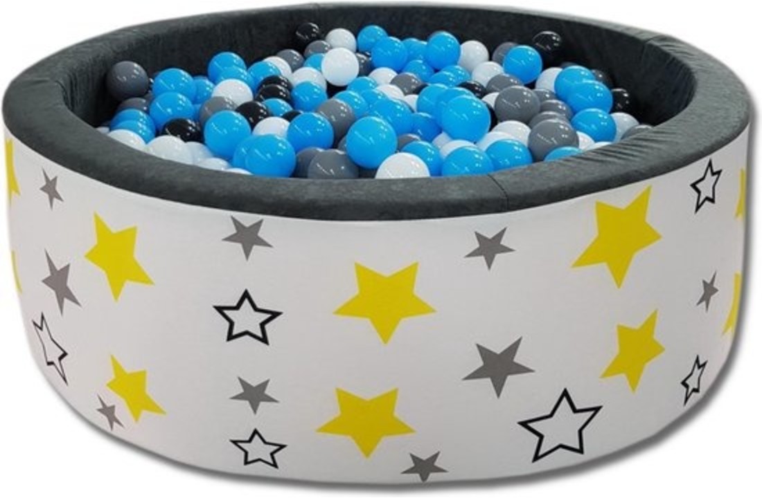 Ballenbak - 200 ballen - 90 x 30 cm - ballenbad - Sterrenpatroon