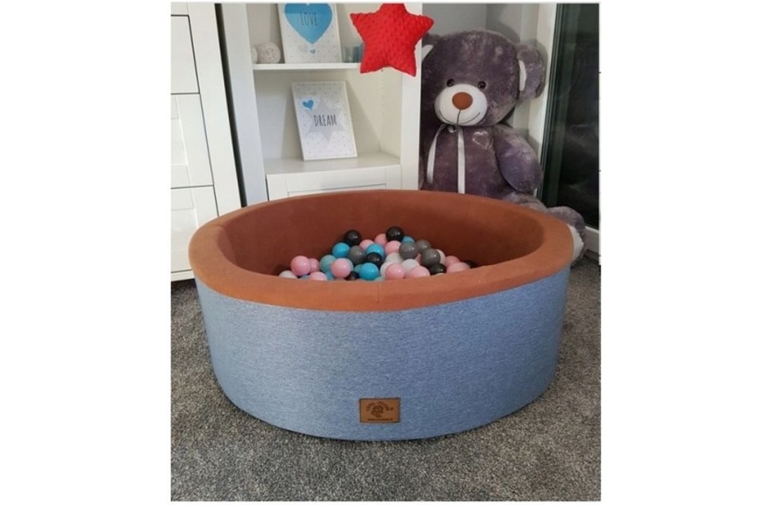 Ballenbak - stevige ballenbad - 90 x 30 cm - 200 ballen - wit,grijs, zwart, roze en blauw