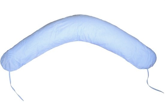 Voedingskussen 100% katoen - 145 cm - blauw geruit