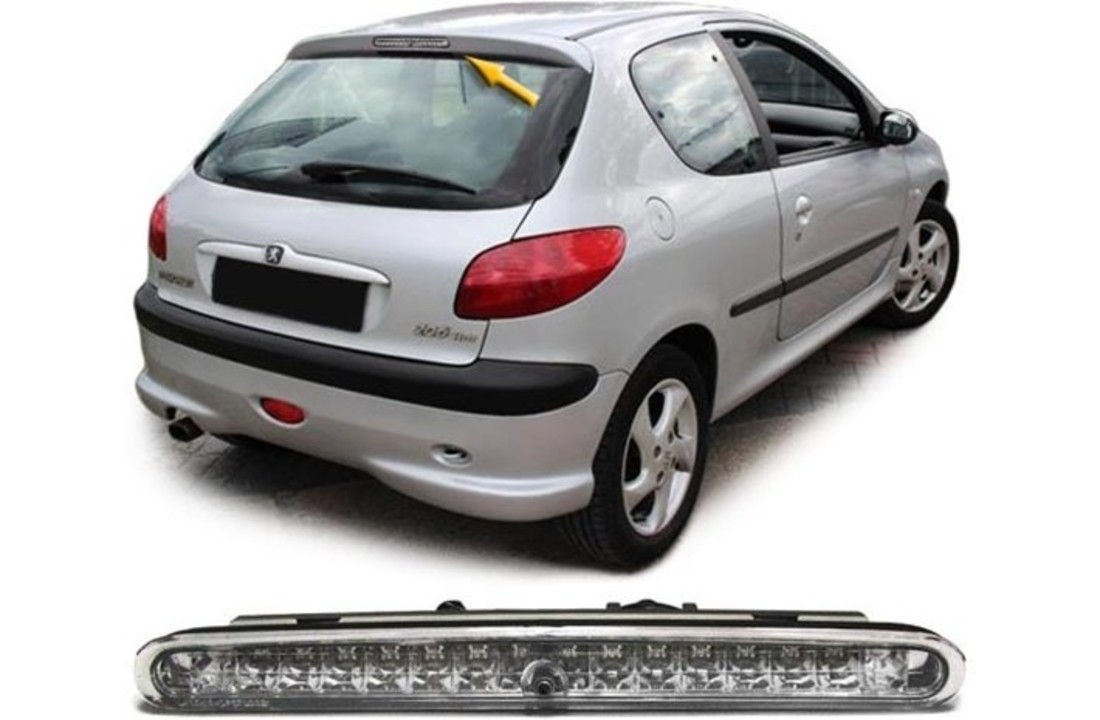 Derde remlicht Peugeot 206 van 1998 chroom