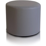 Poef - kunstleer - grijs - 43cm x 53cm - geschikt als bijzettafel