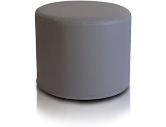 Poef - kunstleer - grijs - 43cm x 53cm