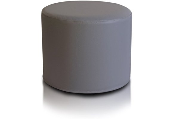 Poef - kunstleer - grijs - 43cm x 53cm