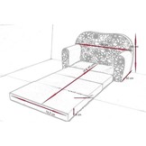 Kinder slaapbank set - logeermatras - sofa - 170 x 100 x 8 - slaapbank - roze - paard