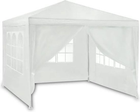 Luxe partytent - 3x3 meter - met wand & dakbekleding - wit