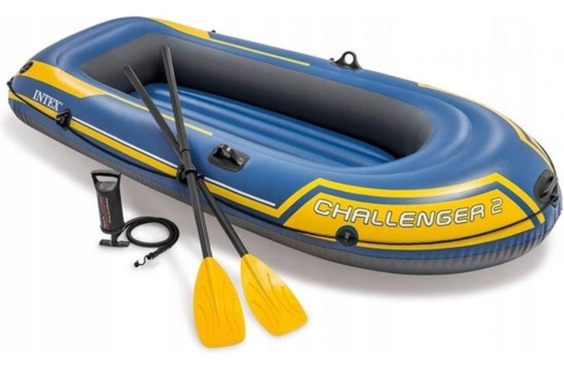 Intex opblaasbare rubberboot - met 2 roeispanen & pomp - 236 cm lang