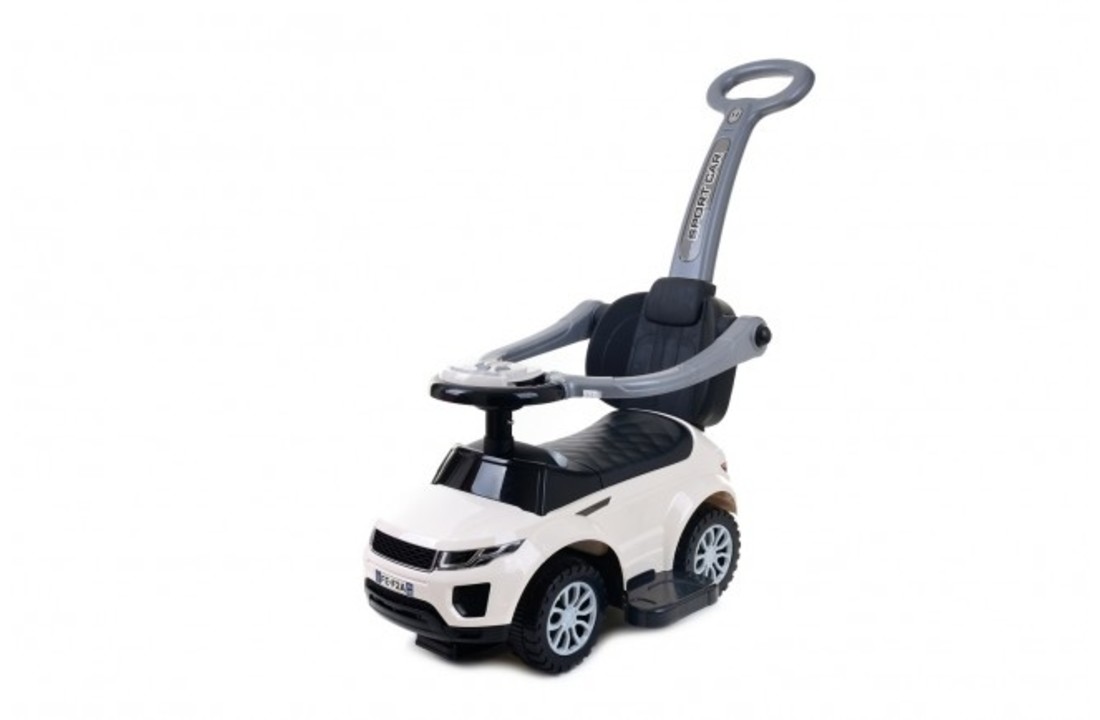 Loopwagen met duwstang - wit- met uitvalbeveiliging