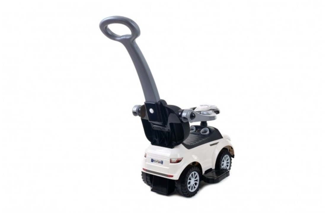 Loopwagen met duwstang - wit- met uitvalbeveiliging