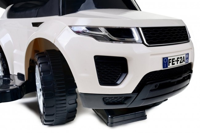 Loopauto met duwstang - wit- met uitvalbeveiliging