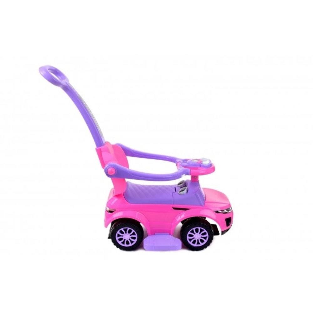Loopauto met duwstang roze met uitvalbeveiliging kopen