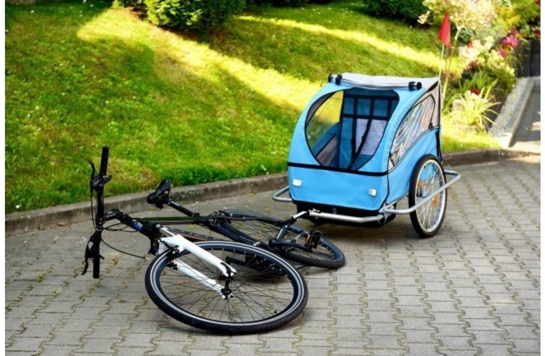 Fietskar geveerd - voor kinderen - multifunctionele loopwagen - blauw